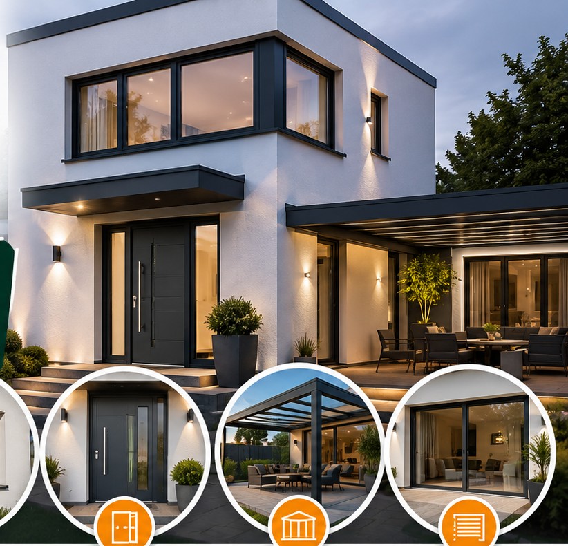 Modernes Wohnhaus mit DRUTEX Fenstern und Türen